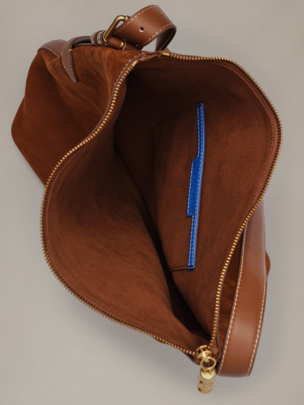 J McLaughlin The Montecito Suede Hobo Bag - Saddle NEW - Picture 4 of 4